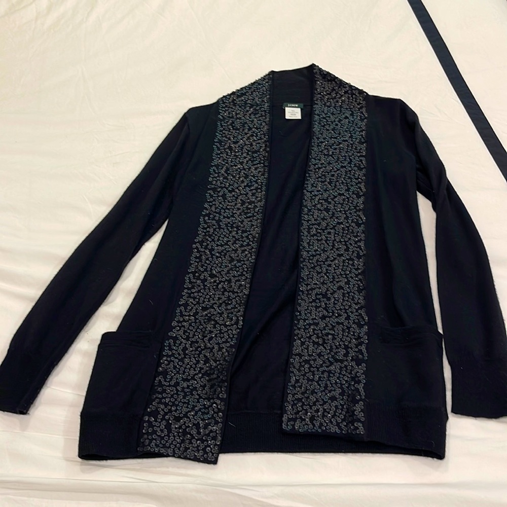 JCrew wool and sequin knit cardigan